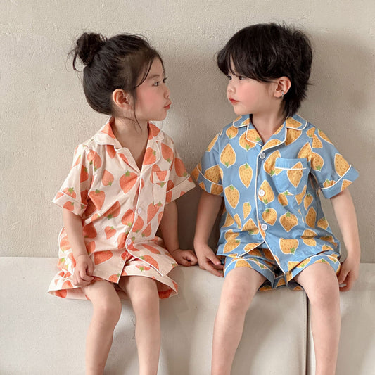 Siblings Cotton Comfortable Short-Sleeve Pajamas