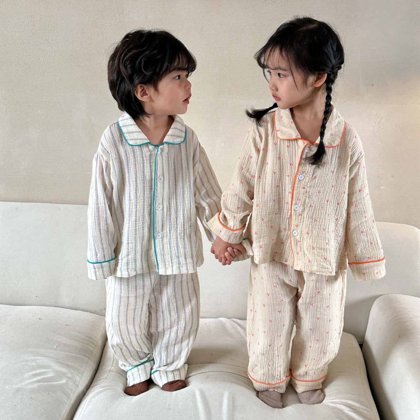 Siblings cotton Comfortable long-sleeved Pajamas