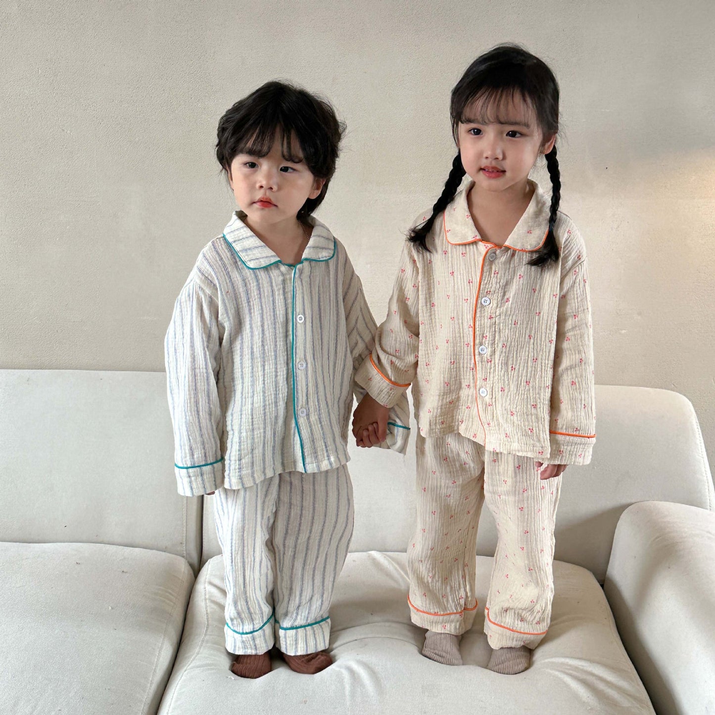 Siblings cotton Comfortable long-sleeved Pajamas