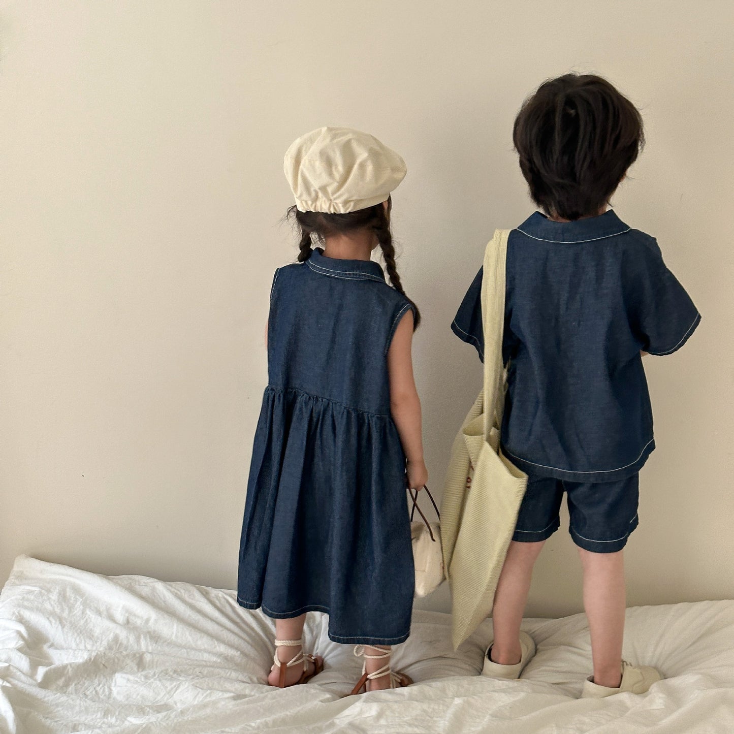 Siblings Summer Denim Suit Sets// Summer Denim Dress