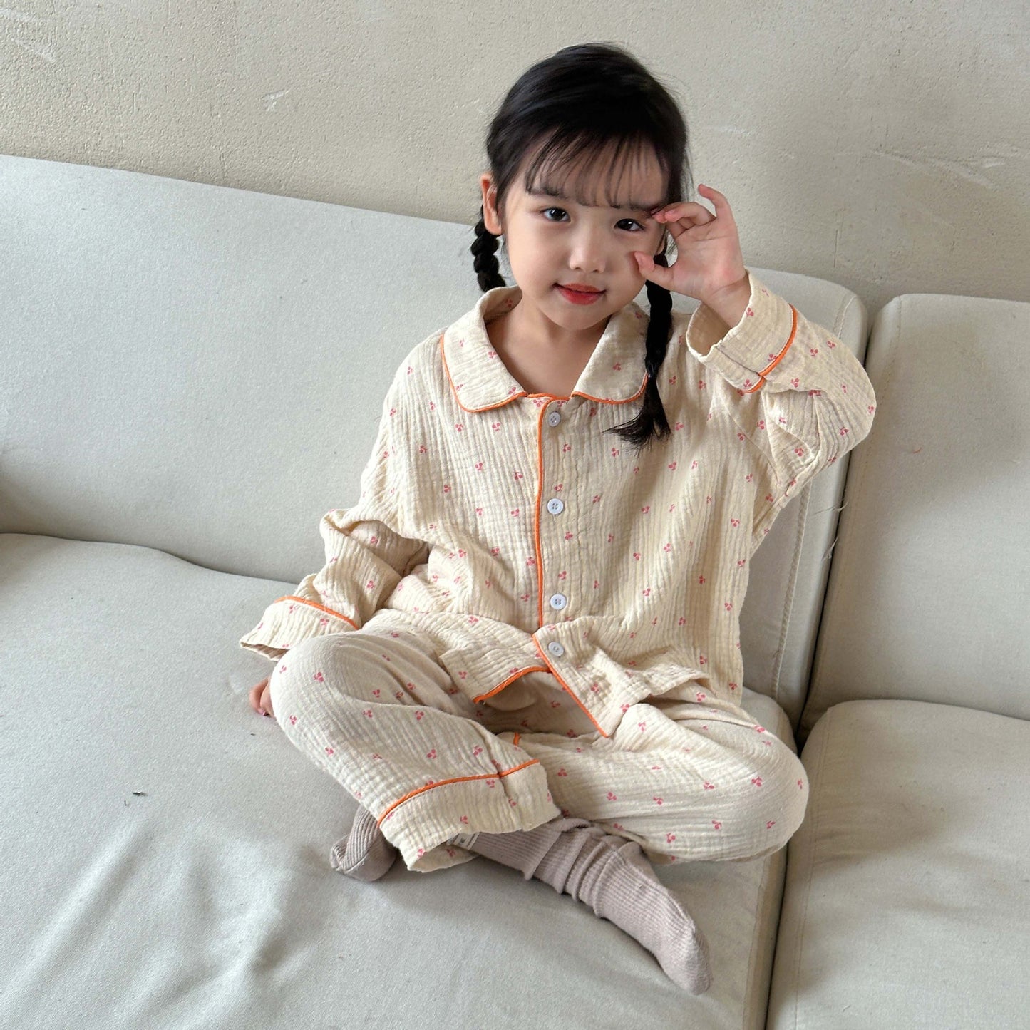 Siblings cotton Comfortable long-sleeved Pajamas