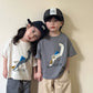 Siblings Unisex Summer Loose Short-Sleeve Dinosaur Figure