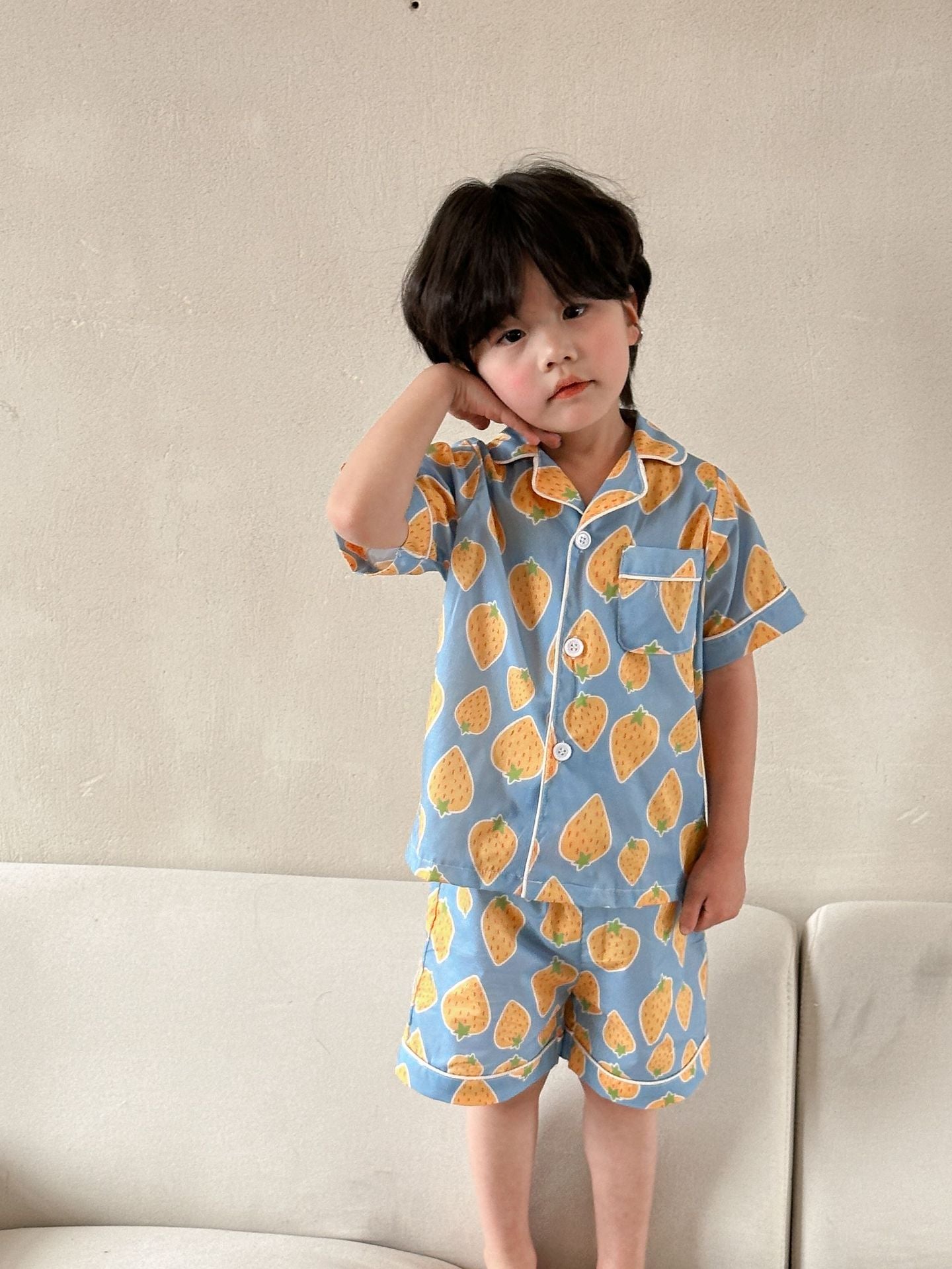 Siblings Cotton Comfortable Short-Sleeve Pajamas